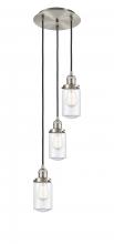 Innovations Lighting 113F-3P-SN-G312 - Dover - 3 Light - 11 inch - Brushed Satin Nickel - Cord hung - Multi Pendant