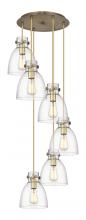 Innovations Lighting 116-410-1PS-BB-G412-8SDY - Newton Bell - 6 Light - 19 inch - Brushed Brass - Multi Pendant