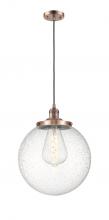 Innovations Lighting 201C-AC-G204-14 - Beacon - 1 Light - 14 inch - Antique Copper - Cord hung - Mini Pendant