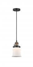 Innovations Lighting 201CSW-BAB-G181S - Canton - 1 Light - 5 inch - Black Antique Brass - Cord hung - Mini Pendant