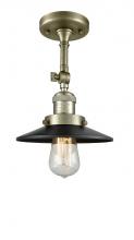 Innovations Lighting 201F-AB-M6-LED - Railroad - 1 Light - 8 inch - Antique Brass - Semi-Flush Mount