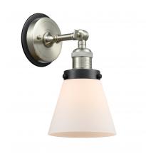 Innovations Lighting 203SN-BPBK-HRBK-G61 - Cone - 1 Light - 6 inch - Brushed Satin Nickel - Sconce