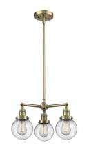 Innovations Lighting 207-AB-G204-6-LED - Beacon - 3 Light - 19 inch - Antique Brass - Stem Hung - Chandelier