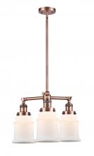 Innovations Lighting 207-AC-G181-LED - Canton - 3 Light - 18 inch - Antique Copper - Stem Hung - Chandelier