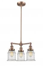 Innovations Lighting 207-AC-G184-LED - Canton - 3 Light - 18 inch - Antique Copper - Stem Hung - Chandelier