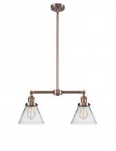 Innovations Lighting 209-AC-G42 - Cone - 2 Light - 21 inch - Antique Copper - Stem Hung - Island Light