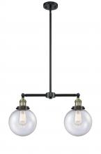 Innovations Lighting 209-BAB-G204-8-LED - Beacon - 2 Light - 25 inch - Black Antique Brass - Stem Hung - Island Light