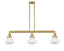 Innovations Lighting 213-SG-G322 - Olean - 3 Light - 39 inch - Satin Gold - Stem Hung - Island Light