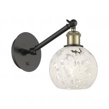 Innovations Lighting 317-1W-BAB-G1216-6WM - White Mouchette - 1 Light - 6 inch - Black Antique Brass - Sconce