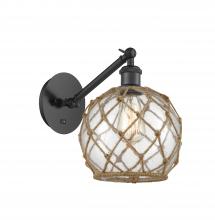 Innovations Lighting 317-1W-BK-G122-8RB - Farmhouse Rope - 1 Light - 8 inch - Matte Black - Sconce