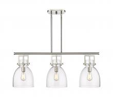 Innovations Lighting 411-3I-PN-G412-10CL - Newton Bell - 3 Light - 42 inch - Polished Nickel - Island Light