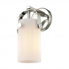 Innovations Lighting 423-1W-PN-G423-7WH - Pilaster II Cylinder - 1 Light - 7 inch Long Glass - Polished Nickel - Sconce