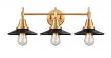 Innovations Lighting 447-3W-SG-M6-BK - Railroad - 3 Light - 26 inch - Satin Gold - Bath Vanity Light