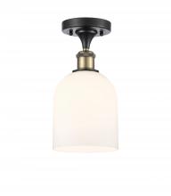 Innovations Lighting 516-1C-BAB-G558-6GWH - Bella - 1 Light - 6 inch - Black Antique Brass - Semi-Flush Mount