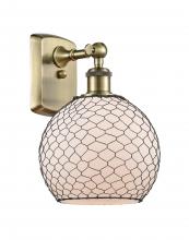 Innovations Lighting 516-1W-AB-G121-8CBK - Farmhouse Chicken Wire - 1 Light - 8 inch - Antique Brass - Sconce