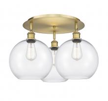 Innovations Lighting 516-3C-BB-G122-10 - Athens - 3 Light - 22 inch - Brushed Brass - Flush Mount