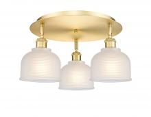 Innovations Lighting 516-3C-SG-G411 - Dayton - 3 Light - 17 inch - Satin Gold - Flush Mount