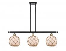 Innovations Lighting 516-3I-BAB-G121-8RB - Farmhouse Rope - 3 Light - 36 inch - Black Antique Brass - Cord hung - Island Light