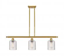 Innovations Lighting 516-3I-SG-G112C-5CL - Cobbleskill - 3 Light - 36 inch - Satin Gold - Cord hung - Island Light