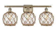 Innovations Lighting 516-3W-AB-G122-8RB - Farmhouse Rope - 3 Light - 28 inch - Antique Brass - Bath Vanity Light