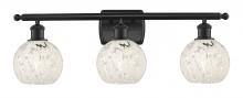 Innovations Lighting 516-3W-BK-G1216-6WM - White Mouchette - 3 Light - 26 inch - Matte Black - Bath Vanity Light