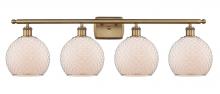 Innovations Lighting 516-4W-BB-G121-8CSN - Farmhouse Chicken Wire - 4 Light - 38 inch - Brushed Brass - Bath Vanity Light