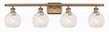 Innovations Lighting 516-4W-BB-G1216-6WM - White Mouchette - 4 Light - 36 inch - Brushed Brass - Bath Vanity Light