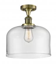 Innovations Lighting 517-1CH-AB-G72-L - Bell - 1 Light - 12 inch - Antique Brass - Semi-Flush Mount