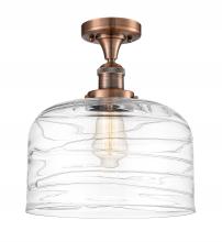 Innovations Lighting 517-1CH-AC-G713-L-LED - Bell - 1 Light - 12 inch - Antique Copper - Semi-Flush Mount