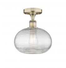 Innovations Lighting 616-1F-AB-G555-10CL - Ithaca - 1 Light - 10 inch - Antique Brass - Semi-Flush Mount