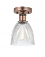 Innovations Lighting 616-1F-AC-G382 - Castile - 1 Light - 6 inch - Antique Copper - Flush Mount