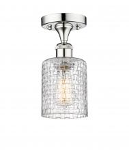 Innovations Lighting 616-1F-PC-G112C-5CL - Cobbleskill - 1 Light - 5 inch - Polished Chrome - Semi-Flush Mount