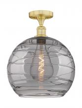 Innovations Lighting 616-1F-SG-G1213-14SM - Athens Deco Swirl - 1 Light - 14 inch - Satin Gold - Semi-Flush Mount