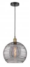 Innovations Lighting 616-1P-BAB-G1213-14SM - Athens Deco Swirl - 1 Light - 14 inch - Black Antique Brass - Cord hung - Pendant