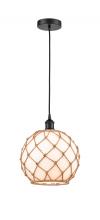 Innovations Lighting 616-1P-BK-G121-10RB - Farmhouse Rope - 1 Light - 10 inch - Matte Black - Cord hung - Mini Pendant