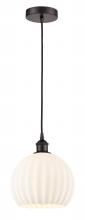 Innovations Lighting 616-1P-OB-G1217-10WV - White Venetian - 1 Light - 10 inch - Oil Rubbed Bronze - Cord Hung - Mini Pendant