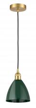 Innovations Lighting 616-1P-SG-MBD-75-GR-LED - Plymouth - 1 Light - 8 inch - Satin Gold - Cord hung - Mini Pendant