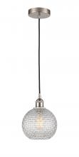 Innovations Lighting 616-1P-SN-G122C-8CL - Athens - 1 Light - 8 inch - Brushed Satin Nickel - Cord hung - Mini Pendant