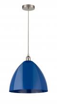 Innovations Lighting 616-1P-SN-MBD-16-BL-LED - Plymouth - 1 Light - 16 inch - Brushed Satin Nickel - Cord hung - Mini Pendant