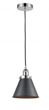 Innovations Lighting 616-1PH-PC-M13-BK - Appalachian - 1 Light - 8 inch - Polished Chrome - Cord hung - Mini Pendant