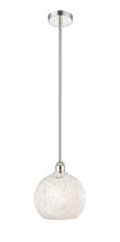 Innovations Lighting 616-1S-PN-G1216-10WM - White Mouchette - 1 Light - 10 inch - Polished Nickel - Stem Hung - Mini Pendant