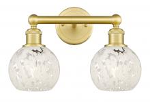 Innovations Lighting 616-2W-SG-G1216-6WM - White Mouchette - 2 Light - 15 inch - Satin Gold - Bath Vanity Light