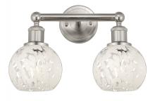 Innovations Lighting 616-2W-SN-G1216-6WM - White Mouchette - 2 Light - 15 inch - Brushed Satin Nickel - Bath Vanity Light