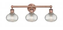 Innovations Lighting 616-3W-AC-G555-6CL - Ithaca - 3 Light - 24 inch - Antique Copper - Bath Vanity Light