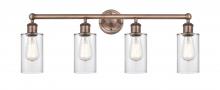 Innovations Lighting 616-4W-AC-G802 - Clymer - 4 Light - 31 inch - Antique Copper - Bath Vanity Light