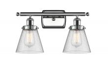  916-2W-PC-G64 - Cone - 2 Light - 16 inch - Polished Chrome - Bath Vanity Light