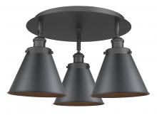 Innovations Lighting 916-3C-BK-M13-BK - Appalachian - 3 Light - 20 inch - Matte Black - Flush Mount