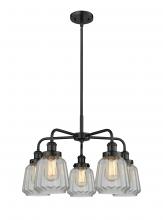 Innovations Lighting 916-5CR-BK-G142 - Chatham - 5 Light - 26 inch - Matte Black - Chandelier