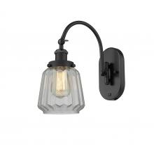 Innovations Lighting 918-1W-BK-G142 - Chatham - 1 Light - 7 inch - Matte Black - Sconce