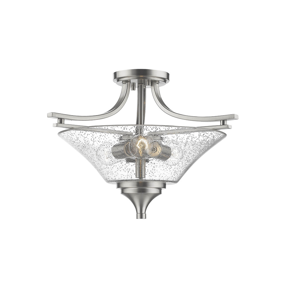 Natalie 3-Light Semi-Flush Ceiling Mount Satin Nickel